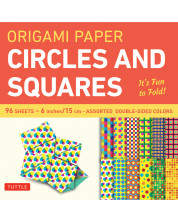 ORIGAMI PAPER - CIRCLES AND SQUARES 6" - 96 SHEETS